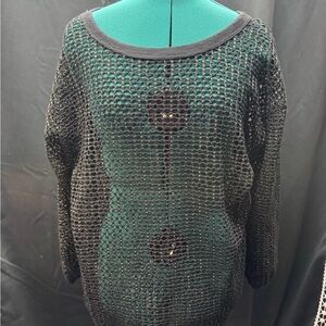 Elegant Black Mesh Sweater